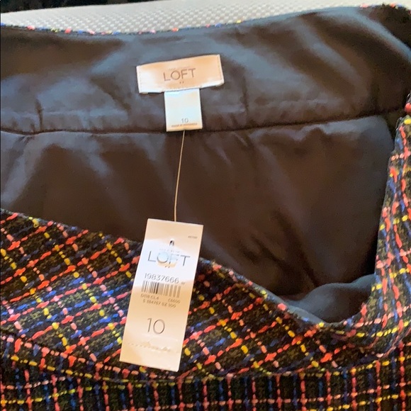 Loft side zip fully lined mini tweed skirt size 10 - Picture 2 of 4